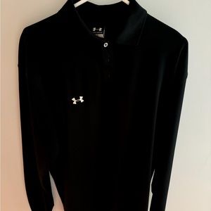 Under Armour men’s golf polo long sleeve. Size L Black